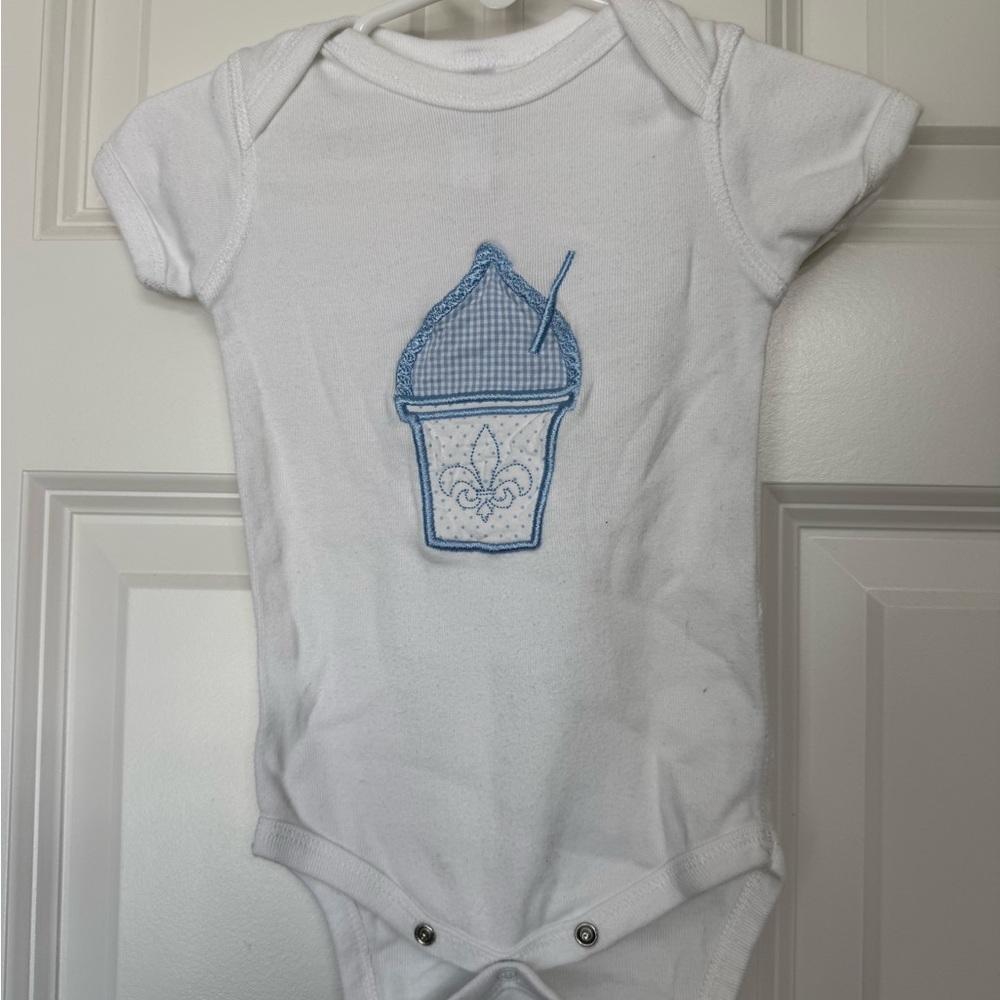 Nola Tawk Baby White and Blue Snoball Onesie